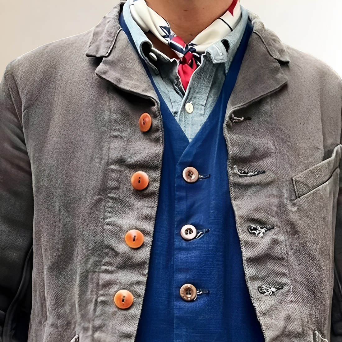 Herren Jacke mit Reverskragen und Knopfleiste - Vintage-Stil, Regular Fit