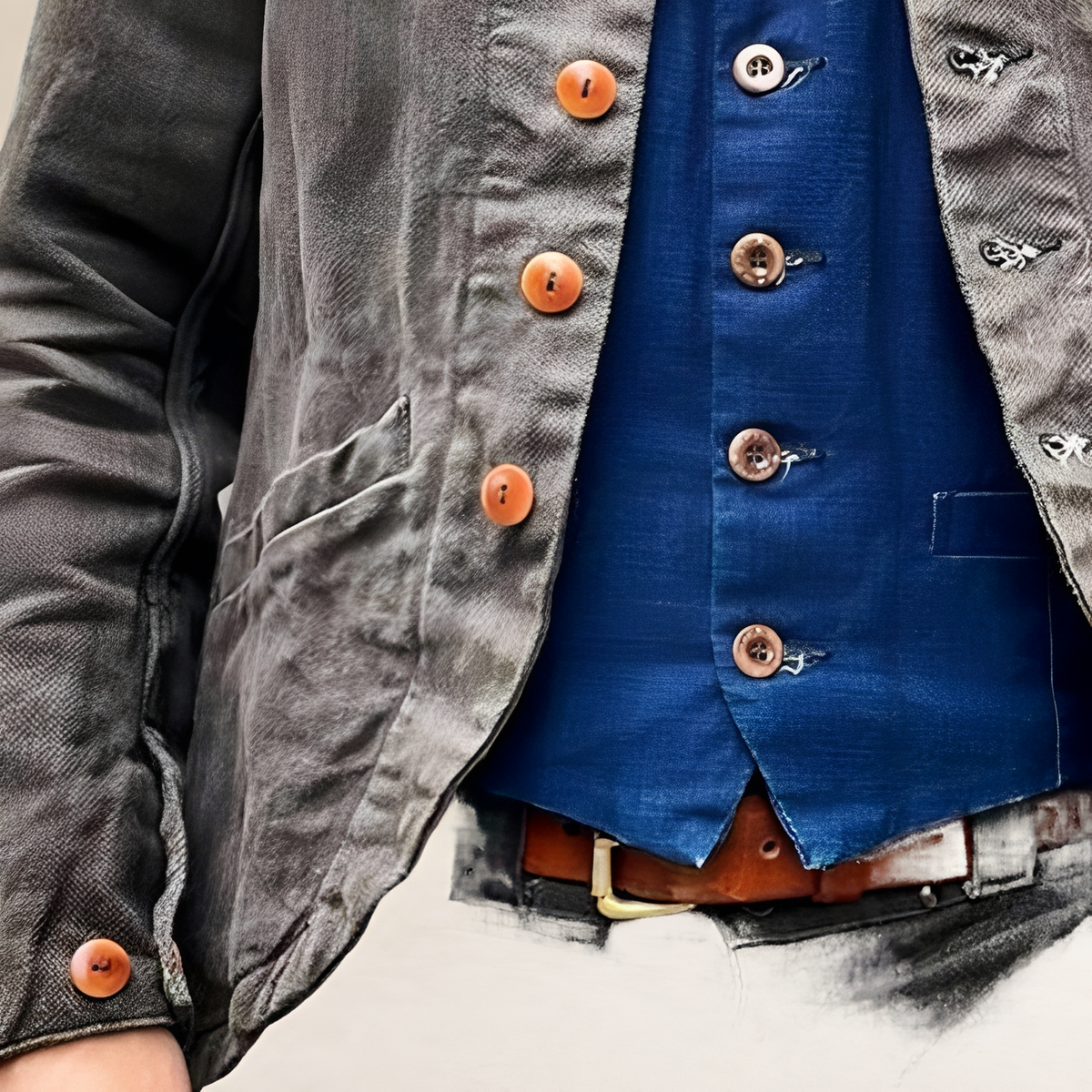 Herren Jacke mit Reverskragen und Knopfleiste - Vintage-Stil, Regular Fit