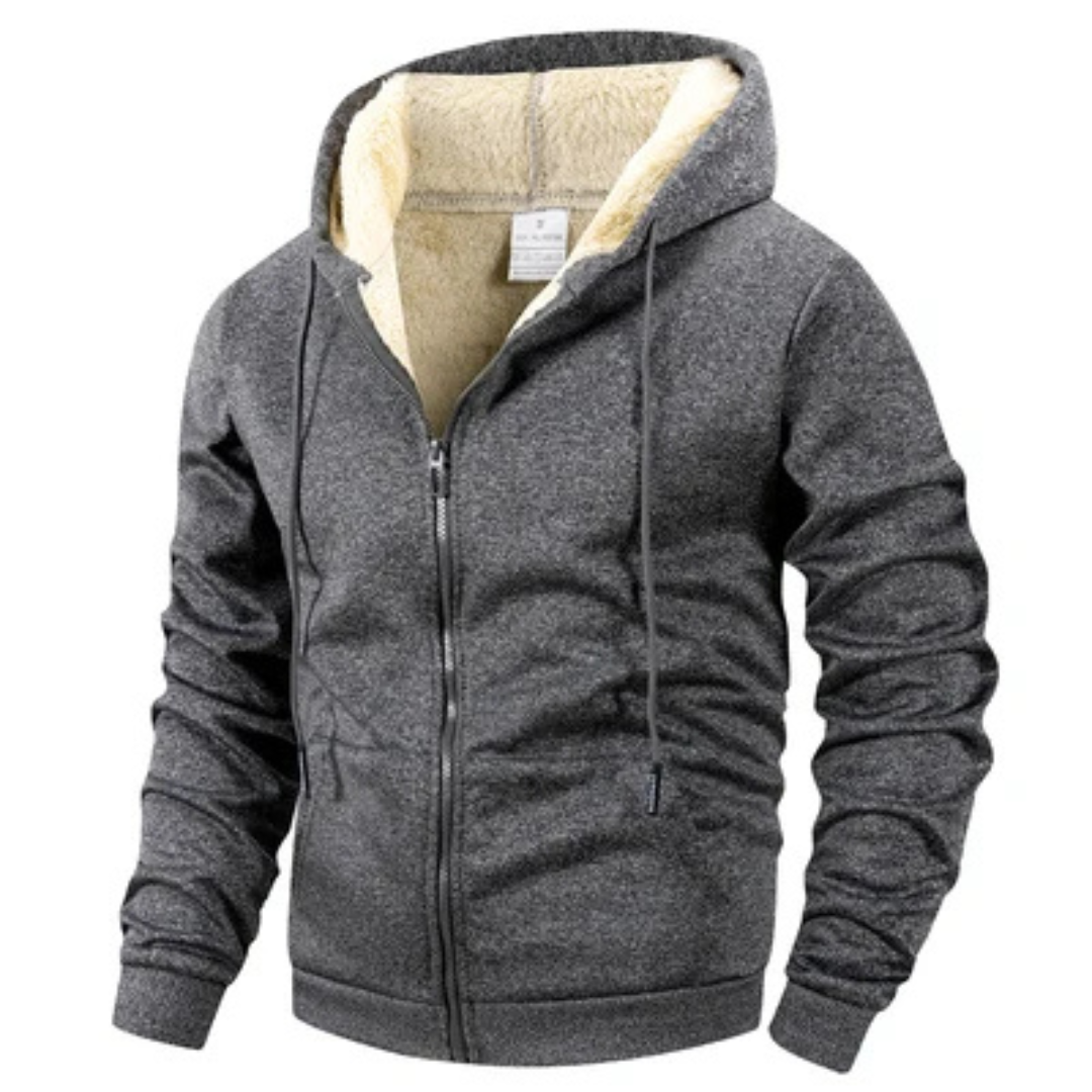 Herren Jacke mit Voll-Reißverschluss, Kapuze mit Kordelzug & Bauchtaschen