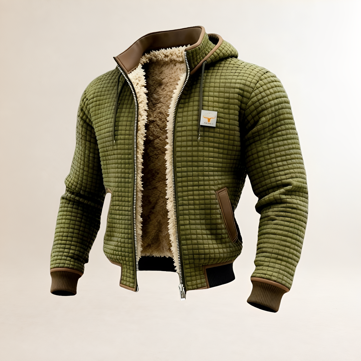 Herren Jacke - Steppdesign, Kapuze, Reißverschluss, Regulärer Schnitt