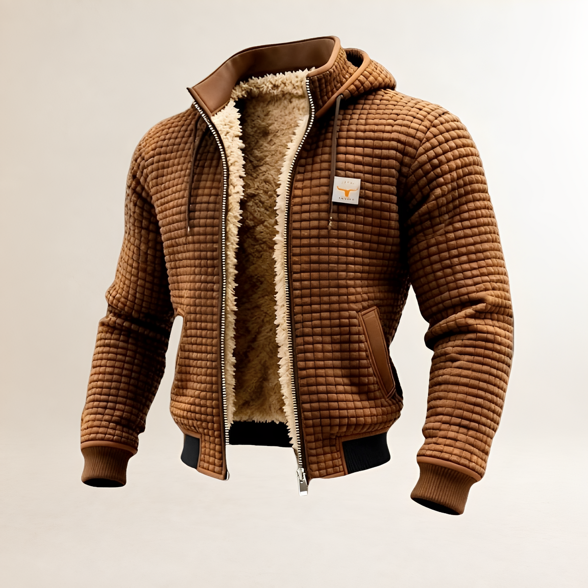 Herren Jacke - Steppdesign, Kapuze, Reißverschluss, Regulärer Schnitt
