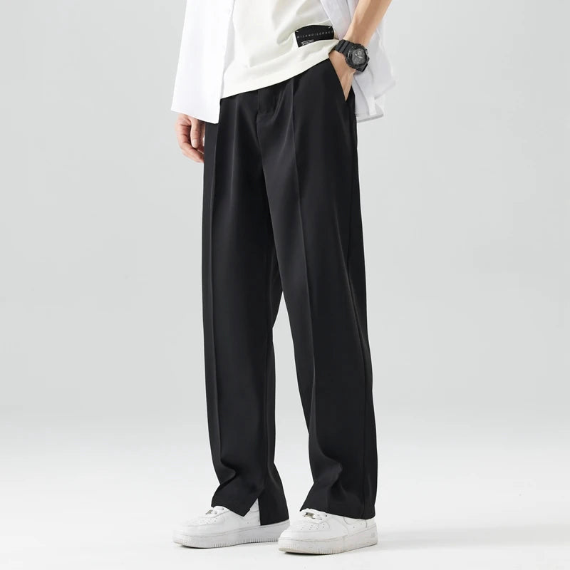 Herren Loose-Fit Hose mit seitlichen Taschen und weitem Bein