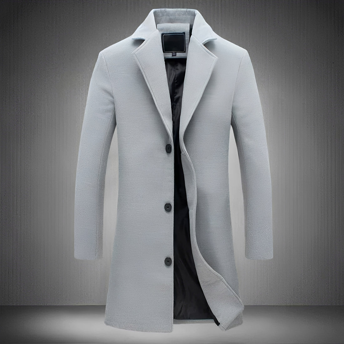 Herren Mantel - Klassischer Revers, Knopfverschluss, Seitentaschen, Regular Fit