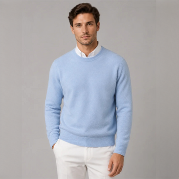 Herren Pulli Rundhalsausschnitt Langarm Regular Fit mit Rippenbündchen