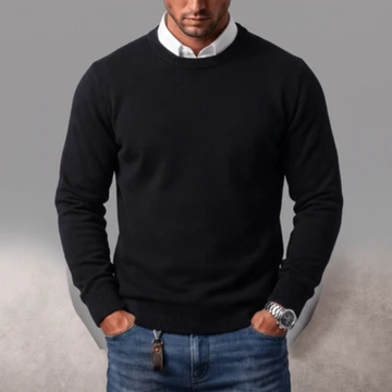 Herren Pullover Sweatshirt Rundhals Langarm - Regular Fit, Rippenborte am Kragen, Ärmel und Saum
