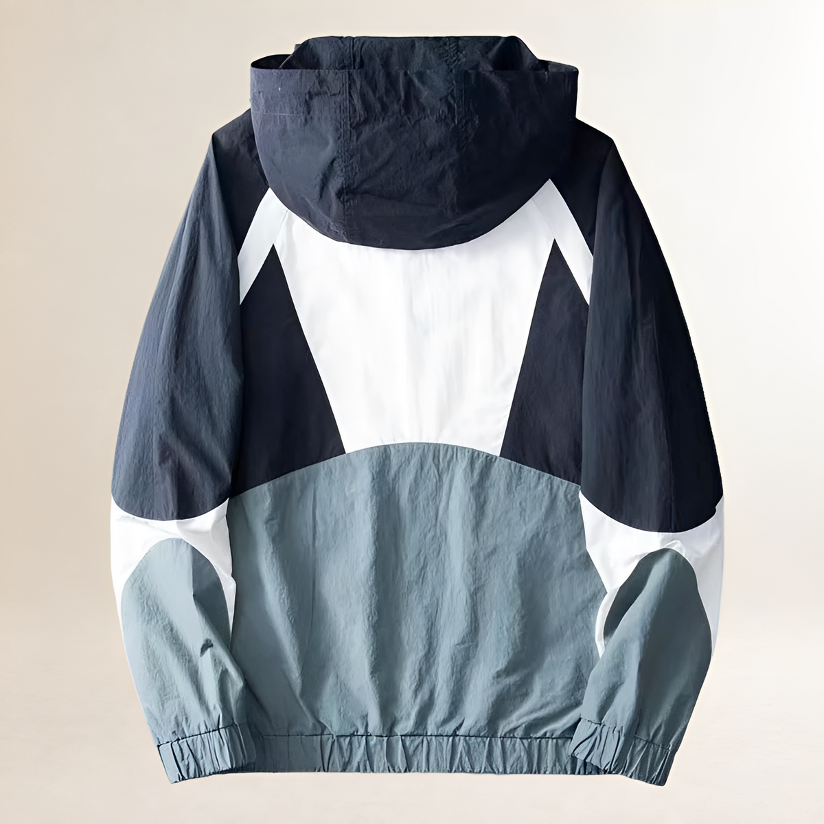 Herren Regenjacke mit Farbblockmuster und verstellbarem Kapuze - Regulärer Schnitt