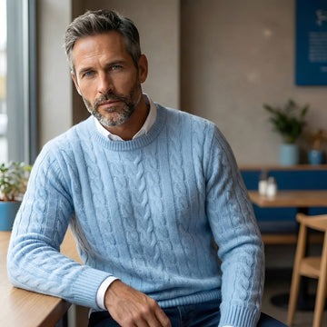 Herren Rundhals Pullover - Weiche Textur, Langarm