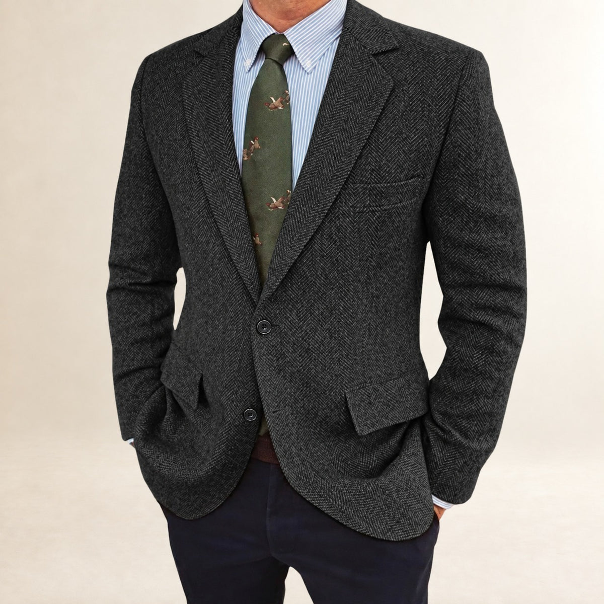 Herren Sakko Regular Fit Zweiknopf-Design Revers für formelle und legere Anlässe
