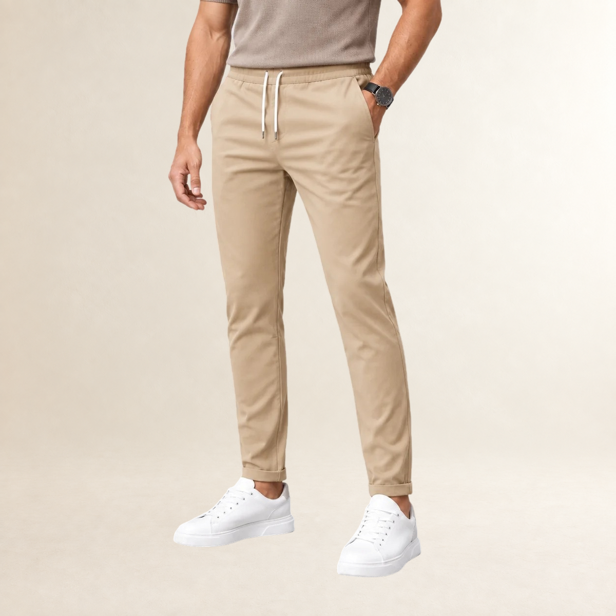 Herren Slim Fit Jogginghose mit Kordelzug und seitlichen Taschen