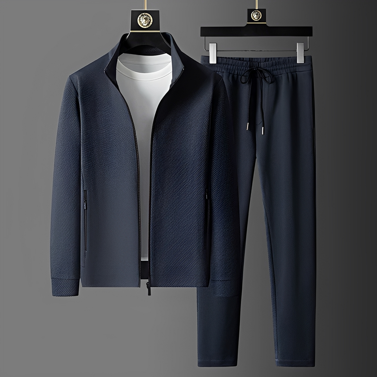 Herren Sport-Trainingsanzug Set Reißverschlussjacke und Hose mit Taschen