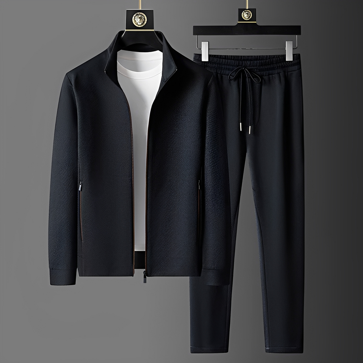 Herren Sport-Trainingsanzug Set Reißverschlussjacke und Hose mit Taschen