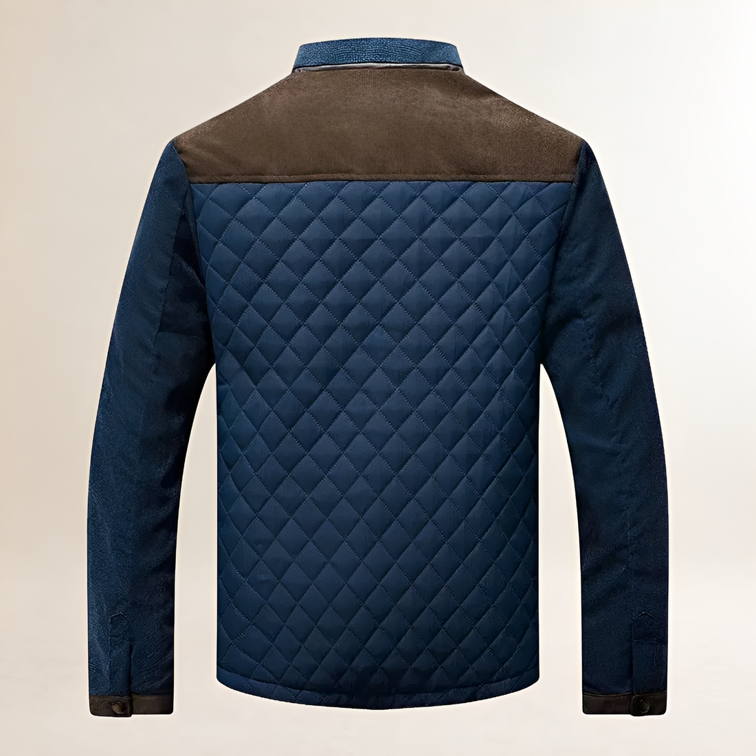 Herren Steppjacke mit Stehkragen und Kontrastpaneelen Reißverschluss