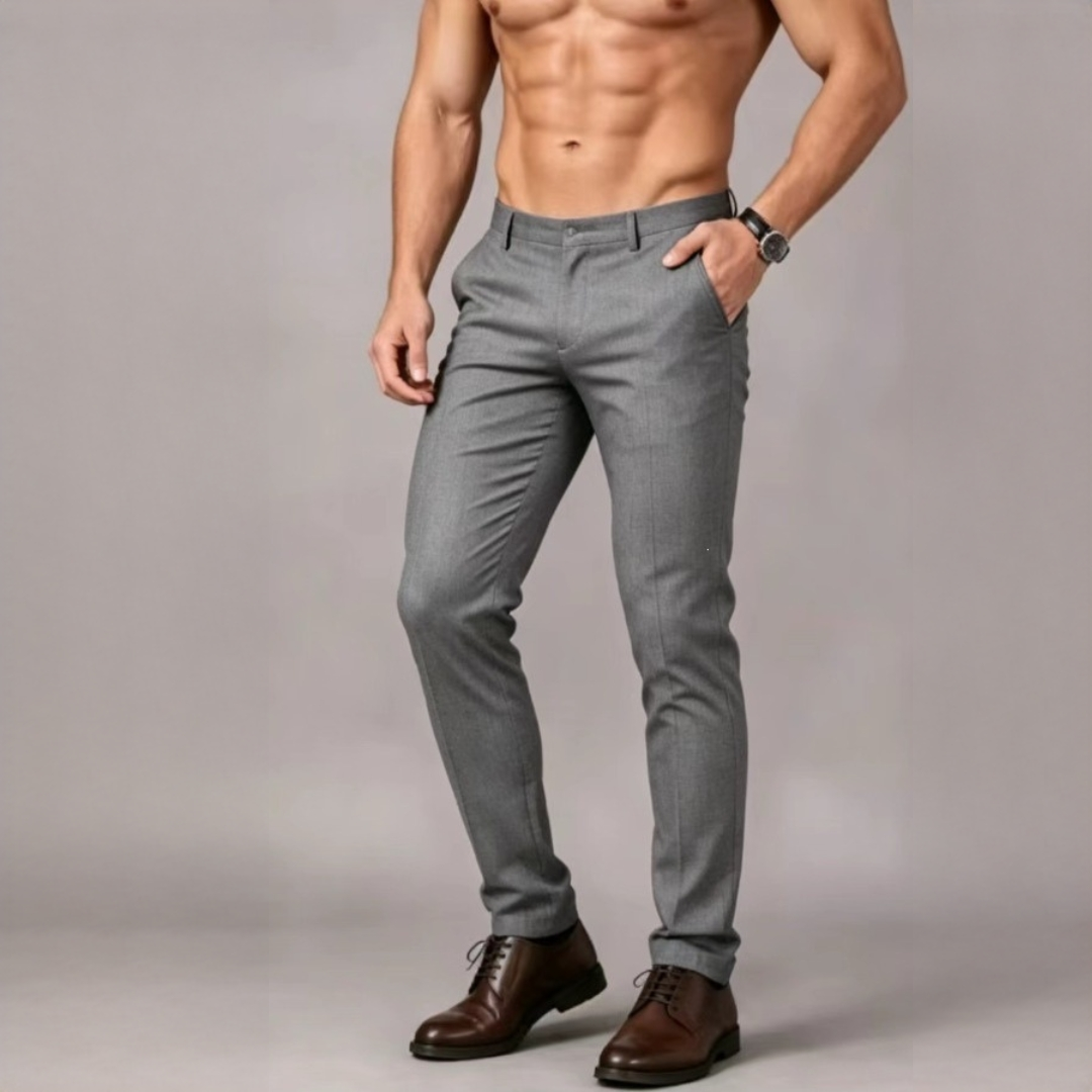 Herren Stretchhose - Flat-Front, Slim Fit, Taillierte Beinführung