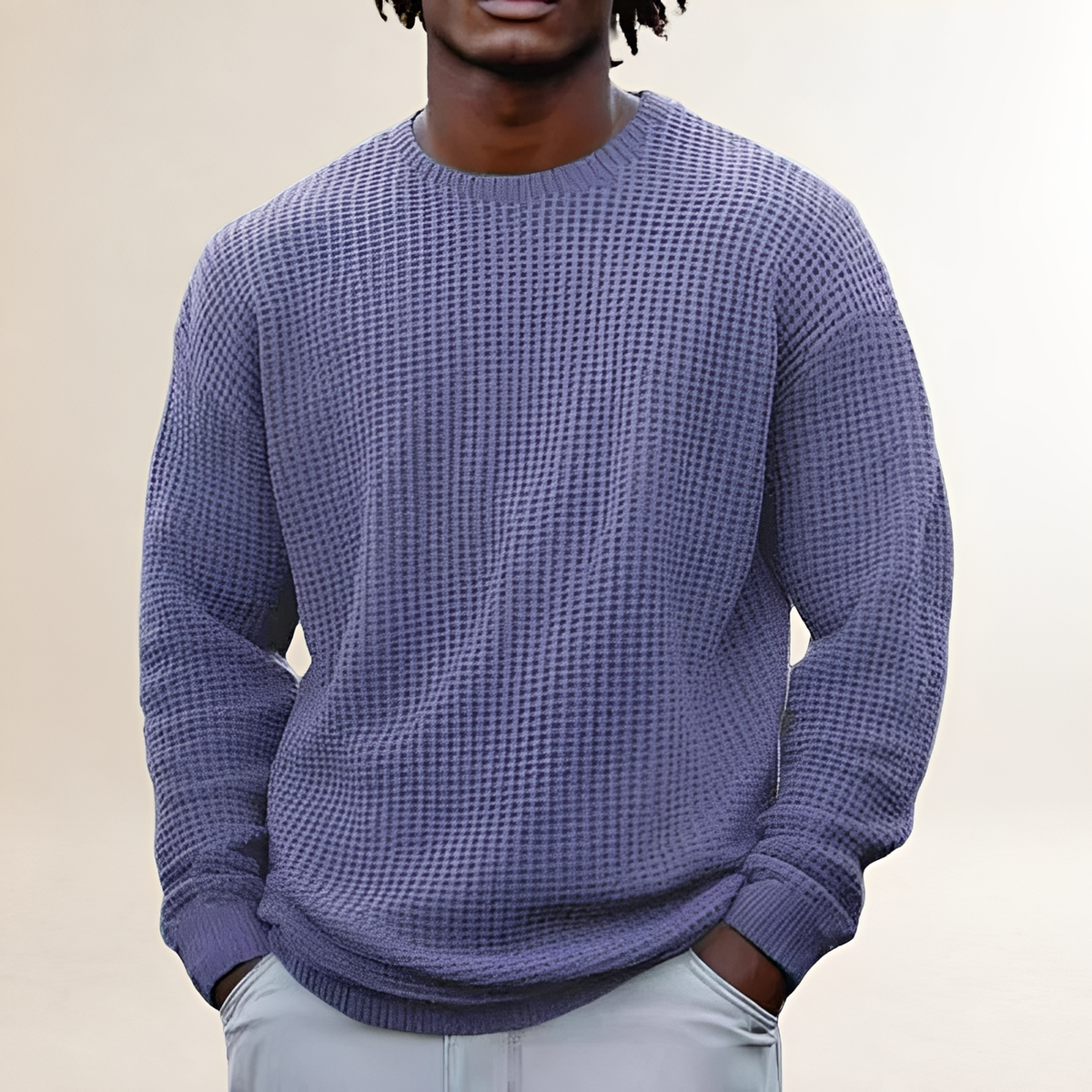 Herren Sweatshirt Rundhals langarm Texturiertes Design