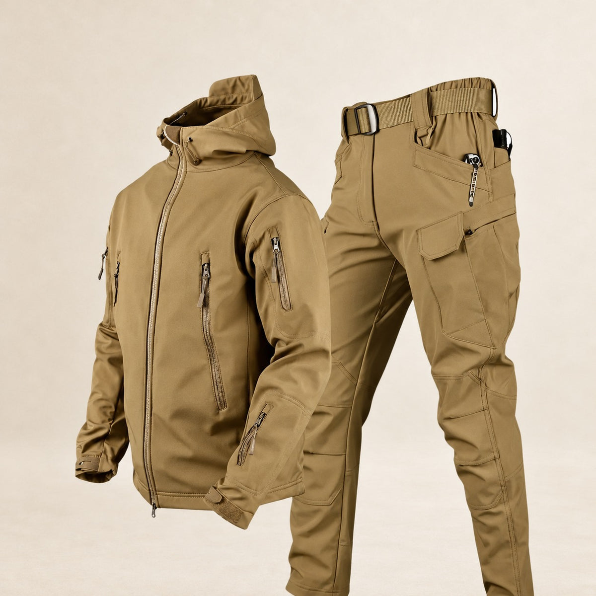 Herren Taktikjacke mit Kapuze und mehreren Taschen
