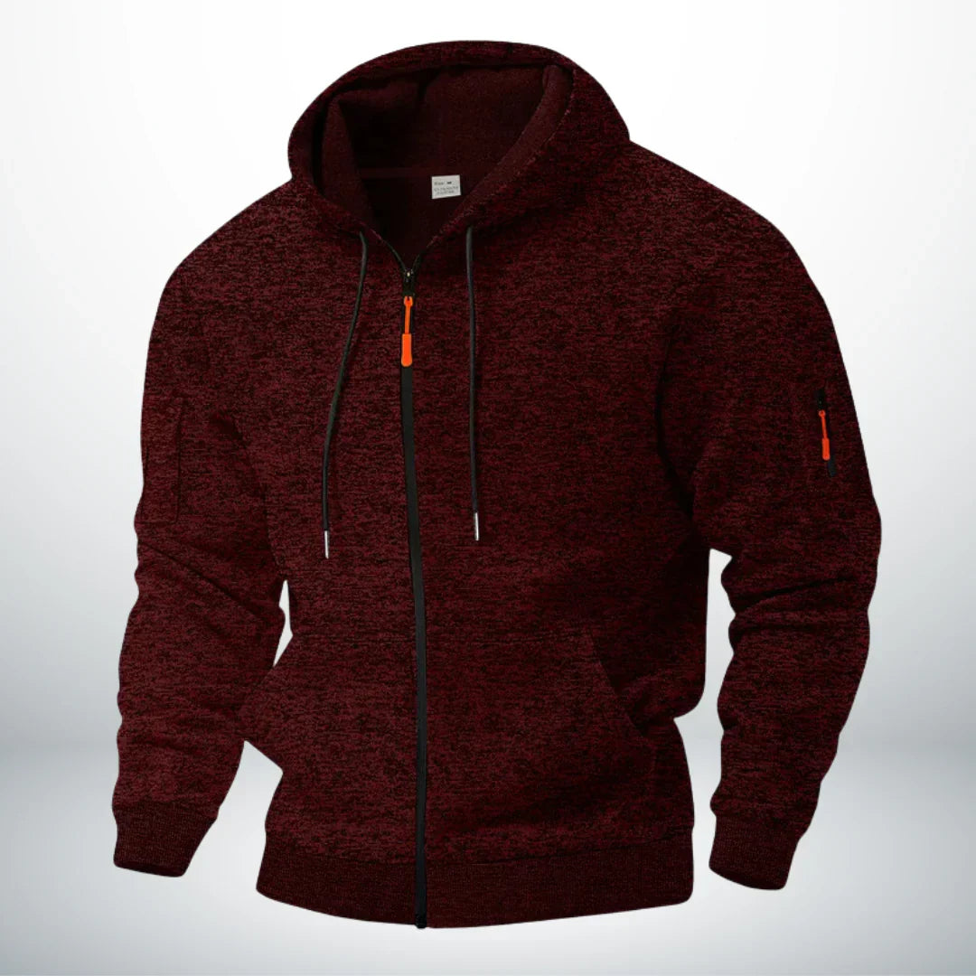 Herren Zip-Hoodie mit Reißverschluss und Taschen - Strukturierter Schnitt