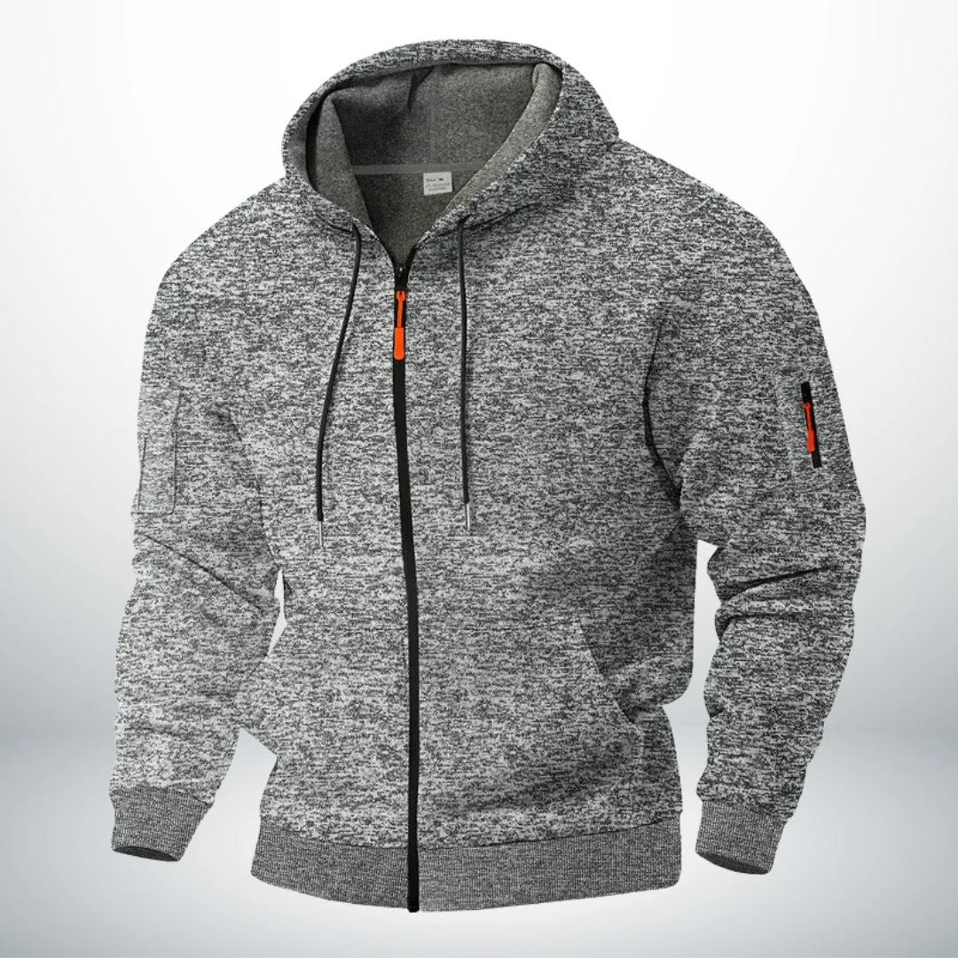 Herren Zip-Hoodie mit Reißverschluss und Taschen - Strukturierter Schnitt