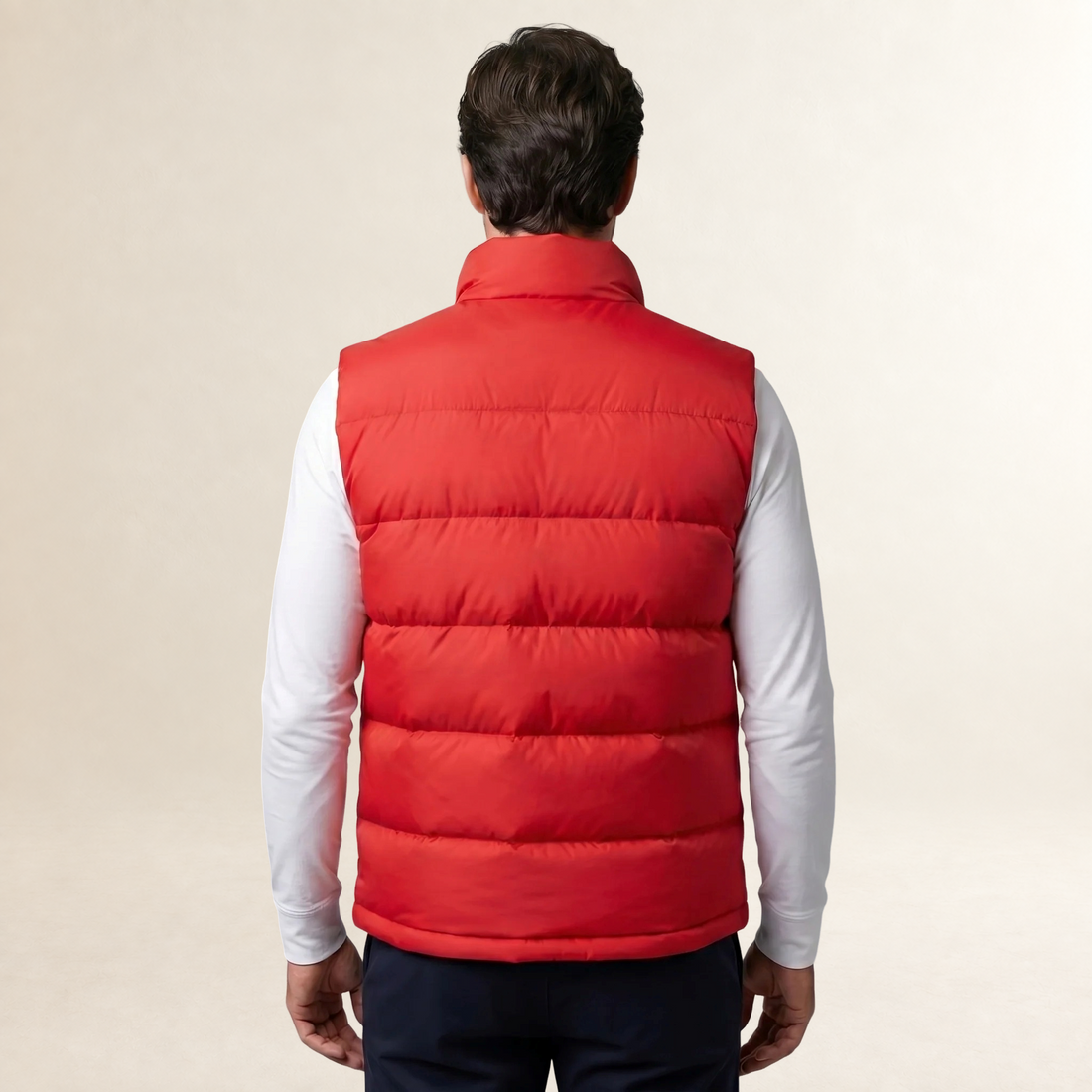 Herrengilet gesteppter Steppmantel mit Stehkragen und Reißverschlusstaschen
