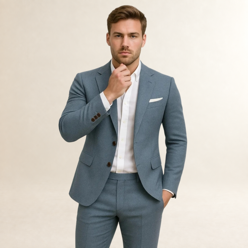 Herrens Slim Fit Zweiteiler Anzug mit Sakko und Hose - Modernes Schnittmuster
