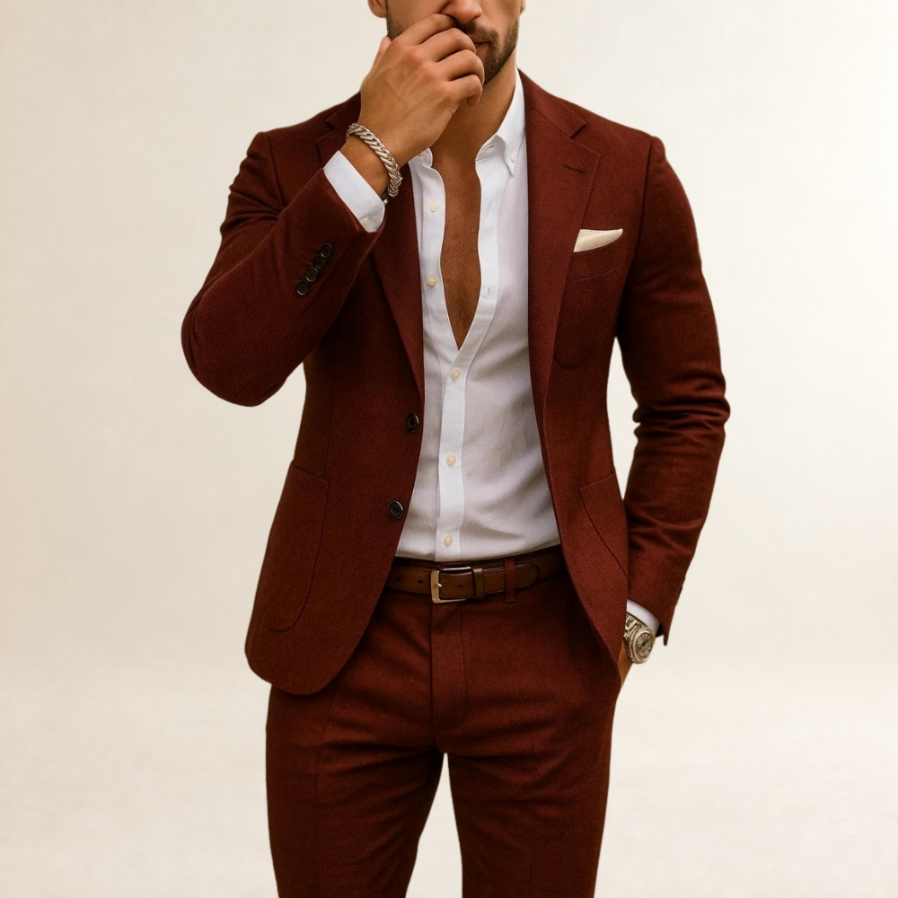 Herrens Slim Fit Zweiteiler Anzug mit Sakko und Hose - Modernes Schnittmuster