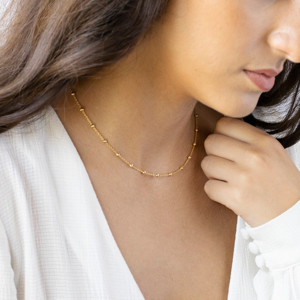 Choker Satellite - Edle goldene Kette