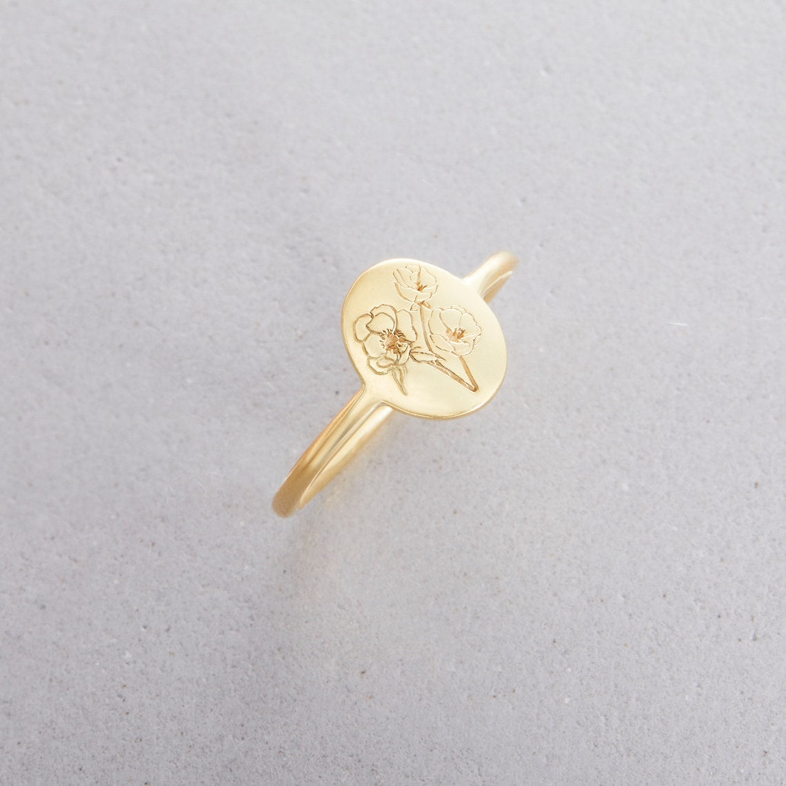 Blumen-Geburtsring - Feiner personalisierter Ring