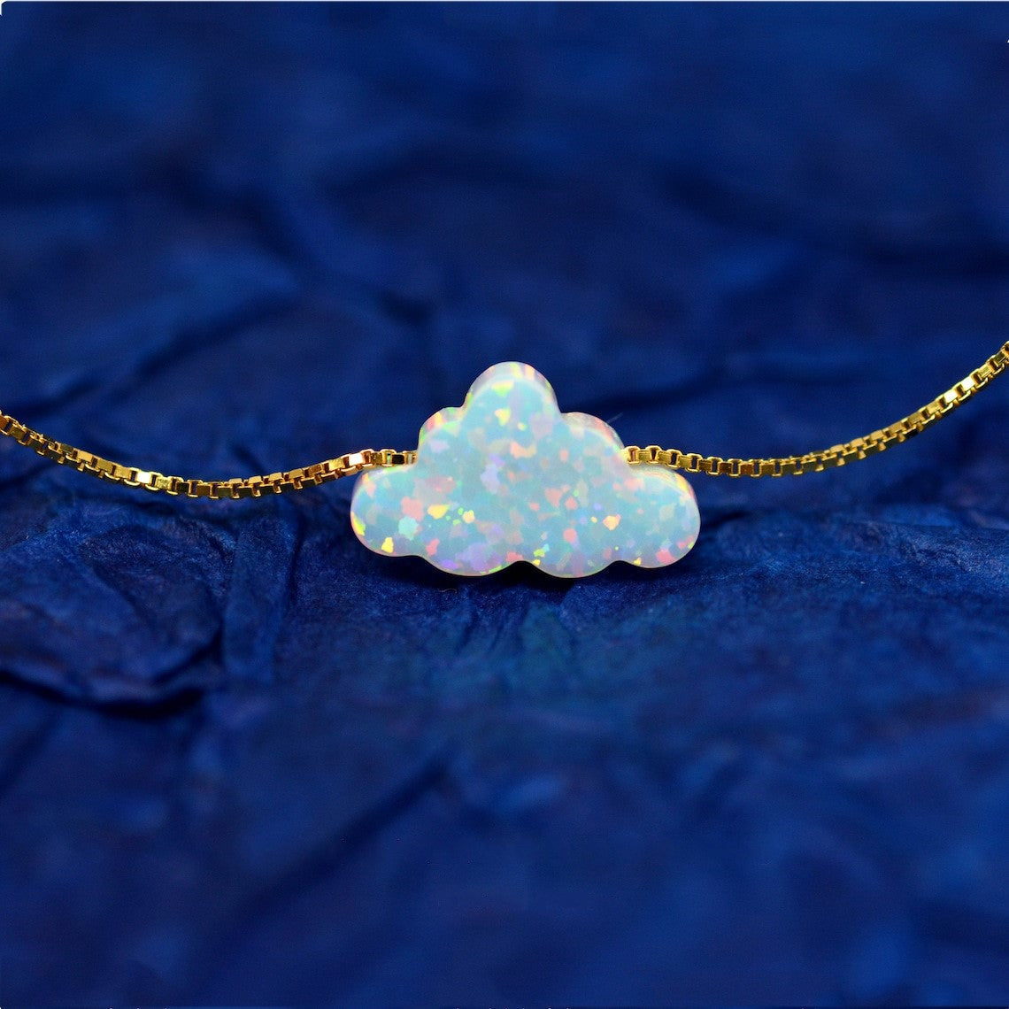 Halskette mit Wolkenopal - Halskette mit Wolkenanhänger