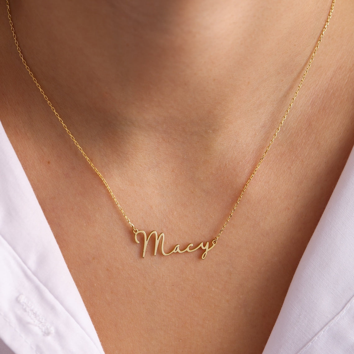 Schlichtes Buchstaben-Halsband - Signatur-Kette