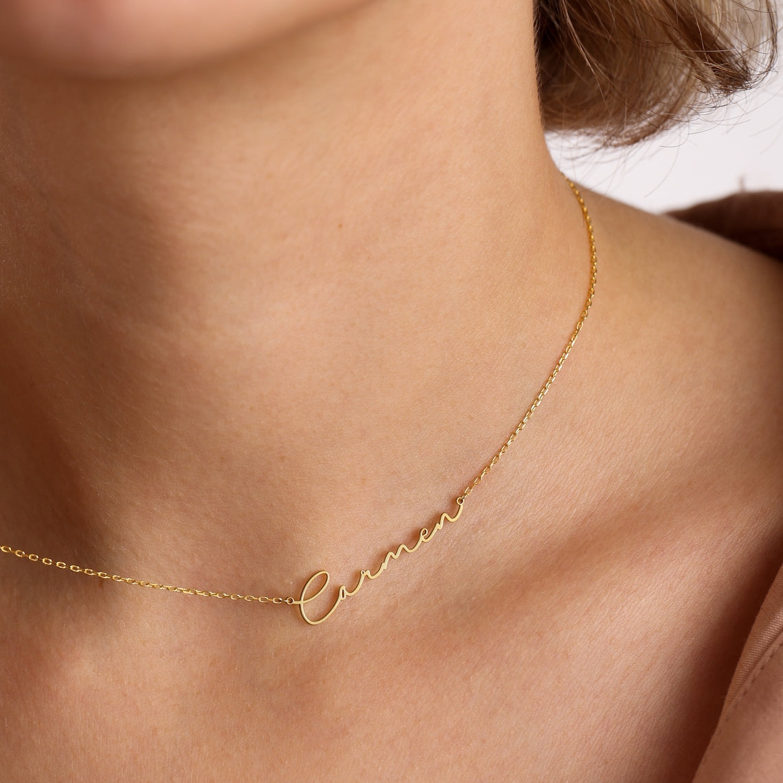 Schlichtes Buchstaben-Halsband - Signatur-Kette