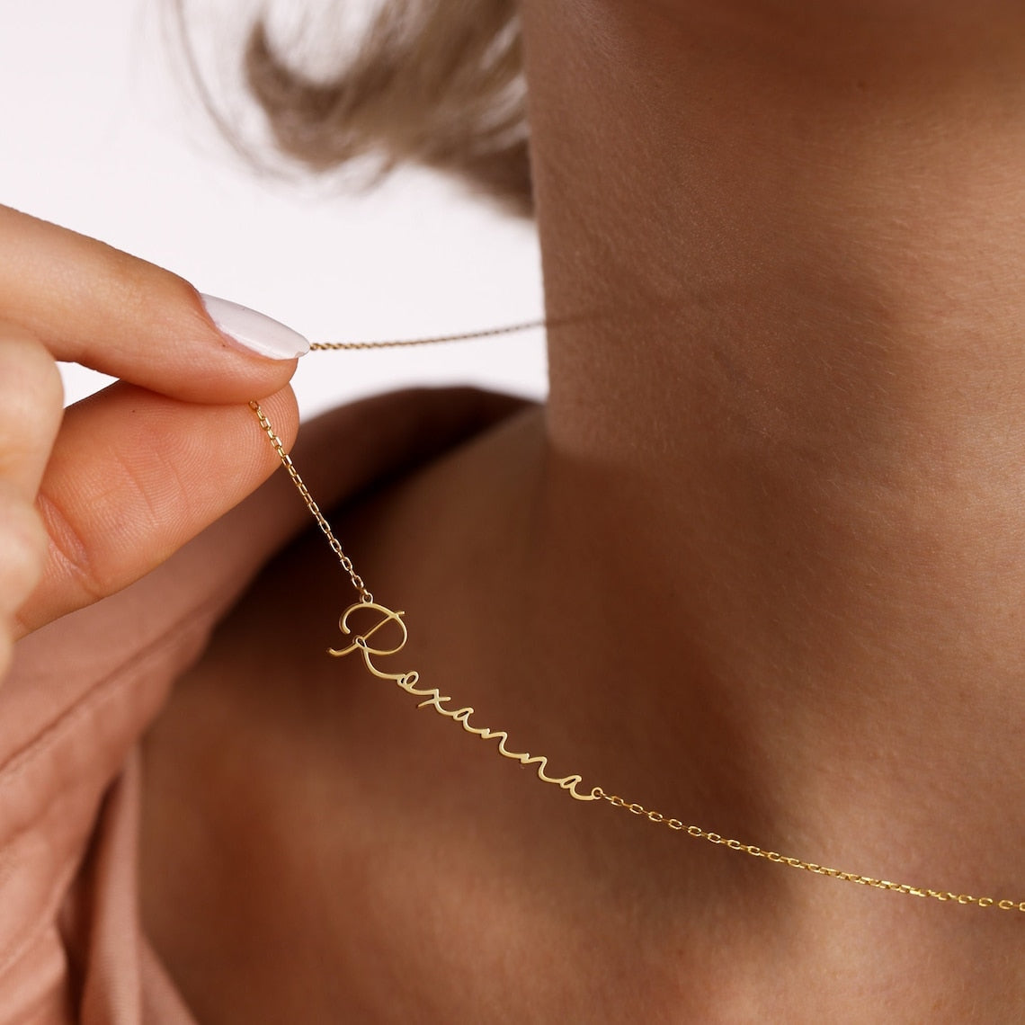 Schlichtes Buchstaben-Halsband - Signatur-Kette