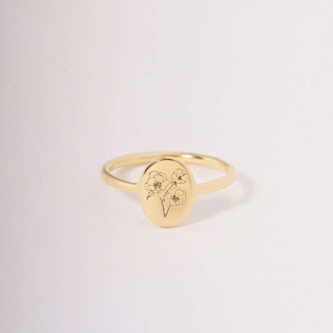Blumen-Geburtsring - Feiner personalisierter Ring