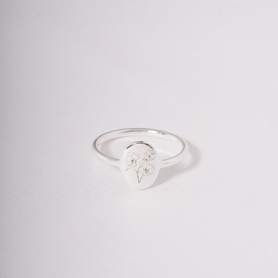 Blumen-Geburtsring - Feiner personalisierter Ring