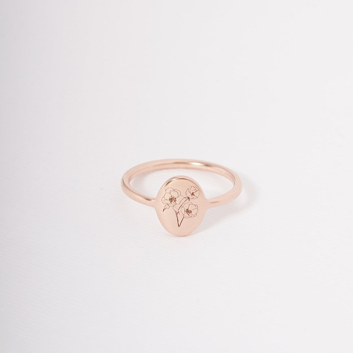 Blumen-Geburtsring - Feiner personalisierter Ring
