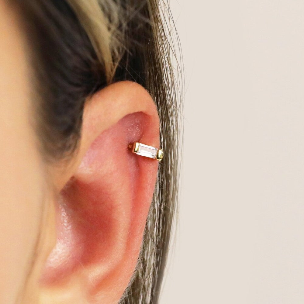 Ohrringe mit Diamanten - Baguette-Cartilage-Ohrringe