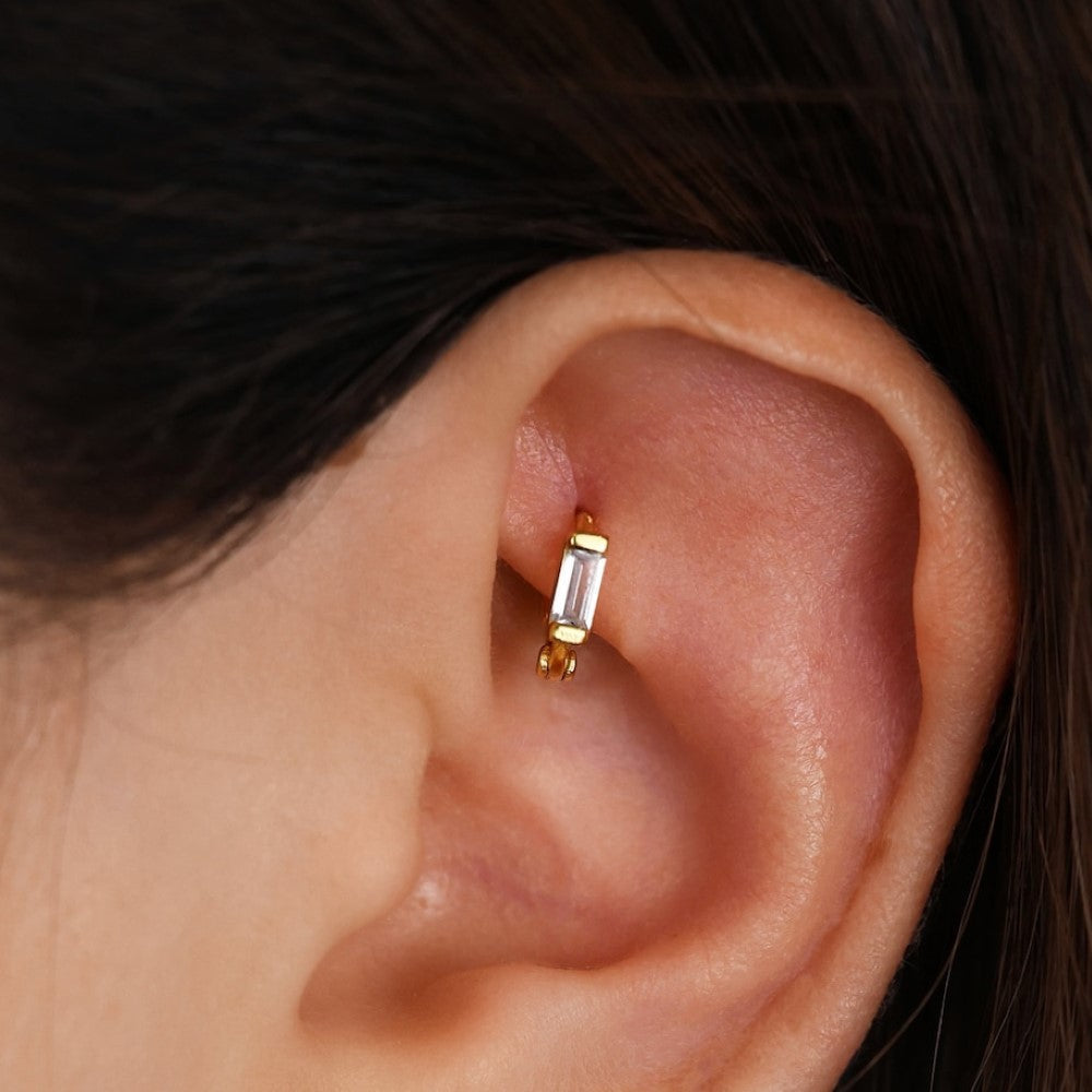 Ohrringe mit Diamanten - Baguette-Cartilage-Ohrringe