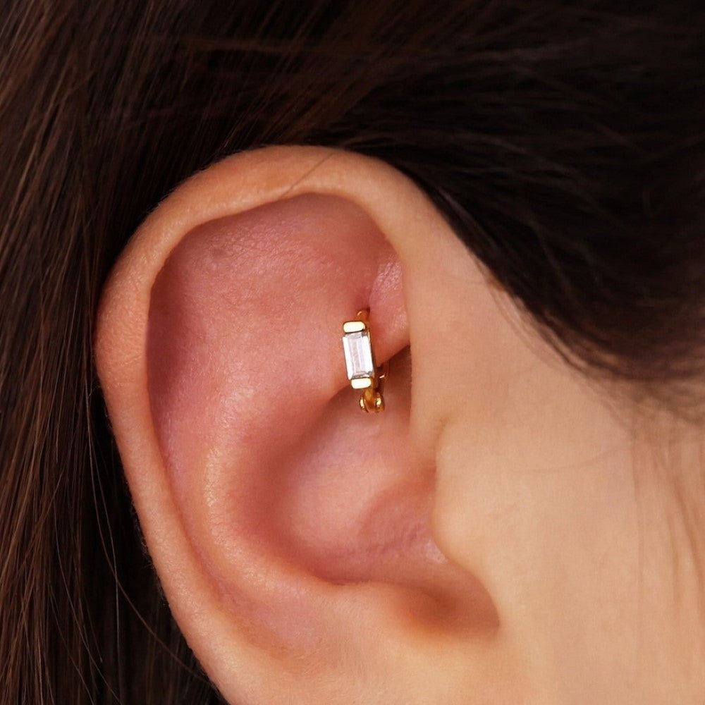 Ohrringe mit Diamanten - Baguette-Cartilage-Ohrringe