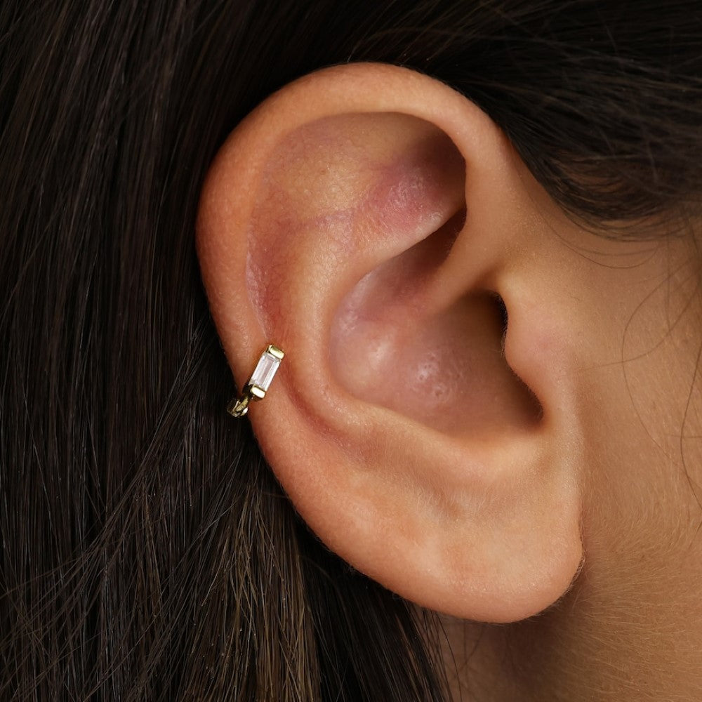 Ohrringe mit Diamanten - Baguette-Cartilage-Ohrringe