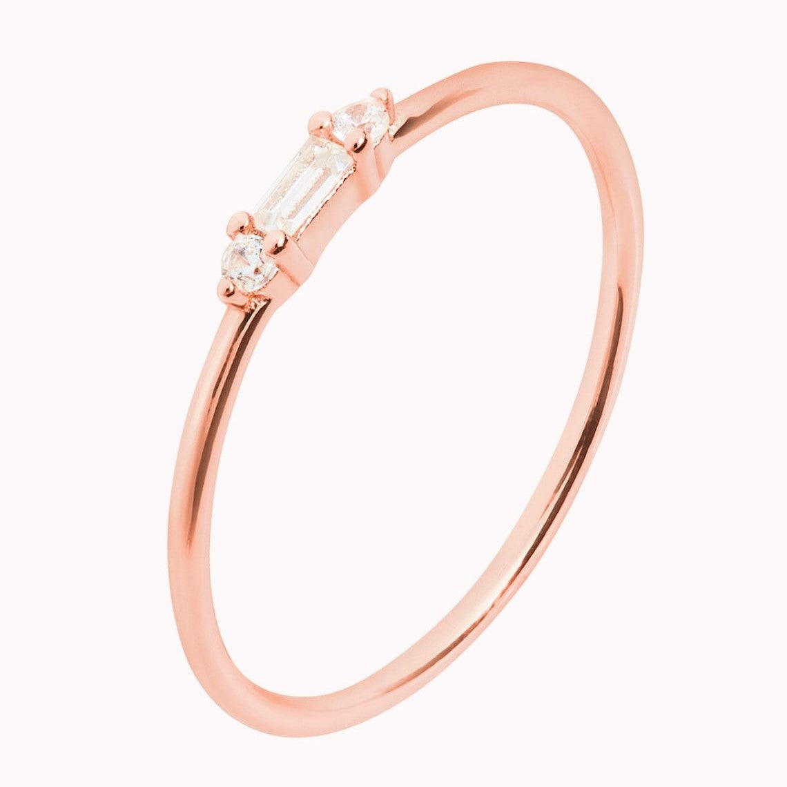 Kleines Baguette - Feiner CZ-Ring