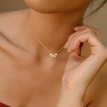 Halskette mit Marquise-Diamanten - Marquise-Steineinsatz