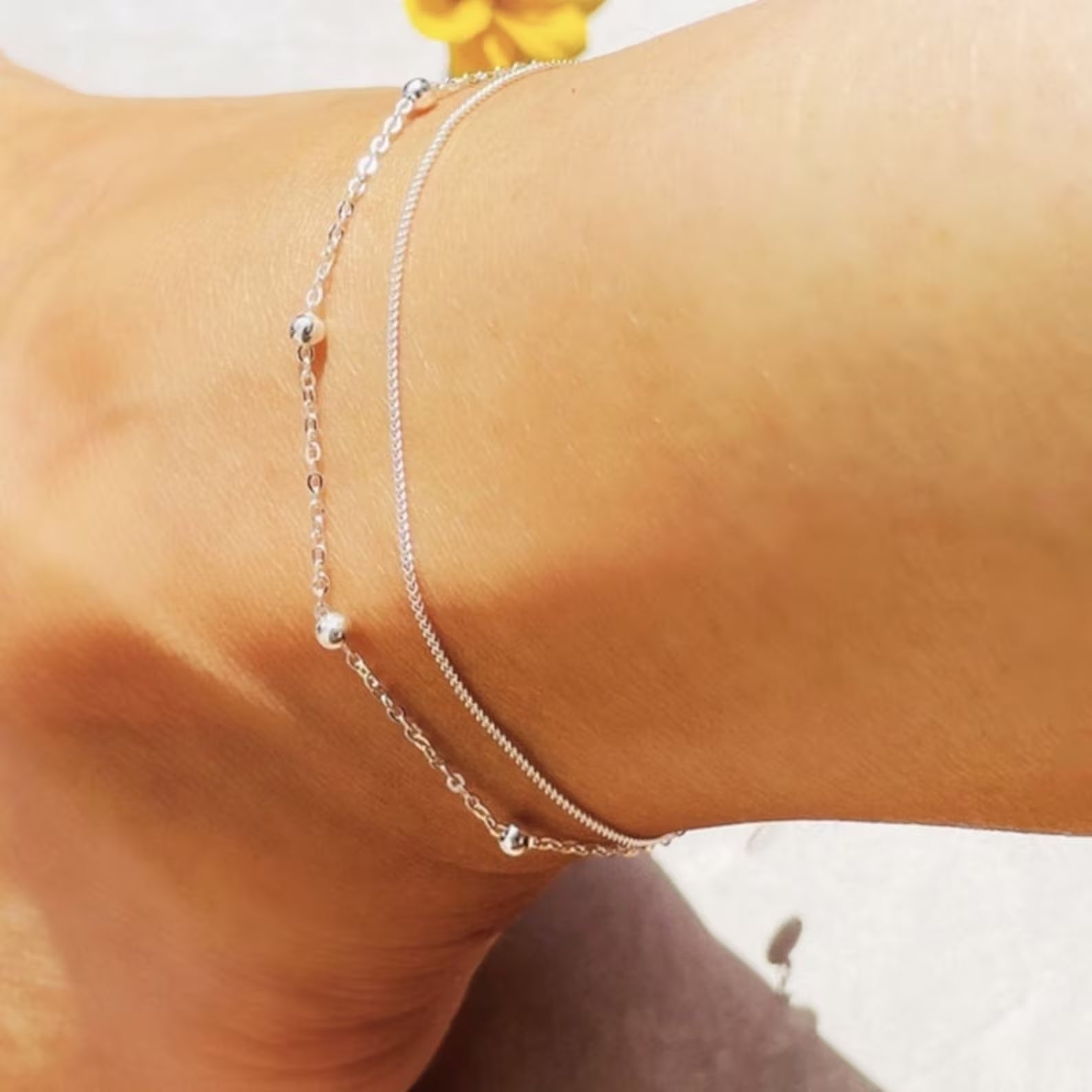 Fußkette in Silber Stil 2