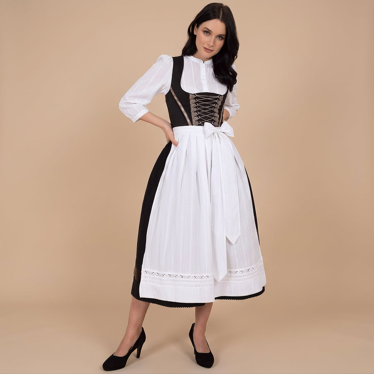 Nina - Modernes Oktoberfestkleid mit langen Ärmeln (Futter nicht enthalten)