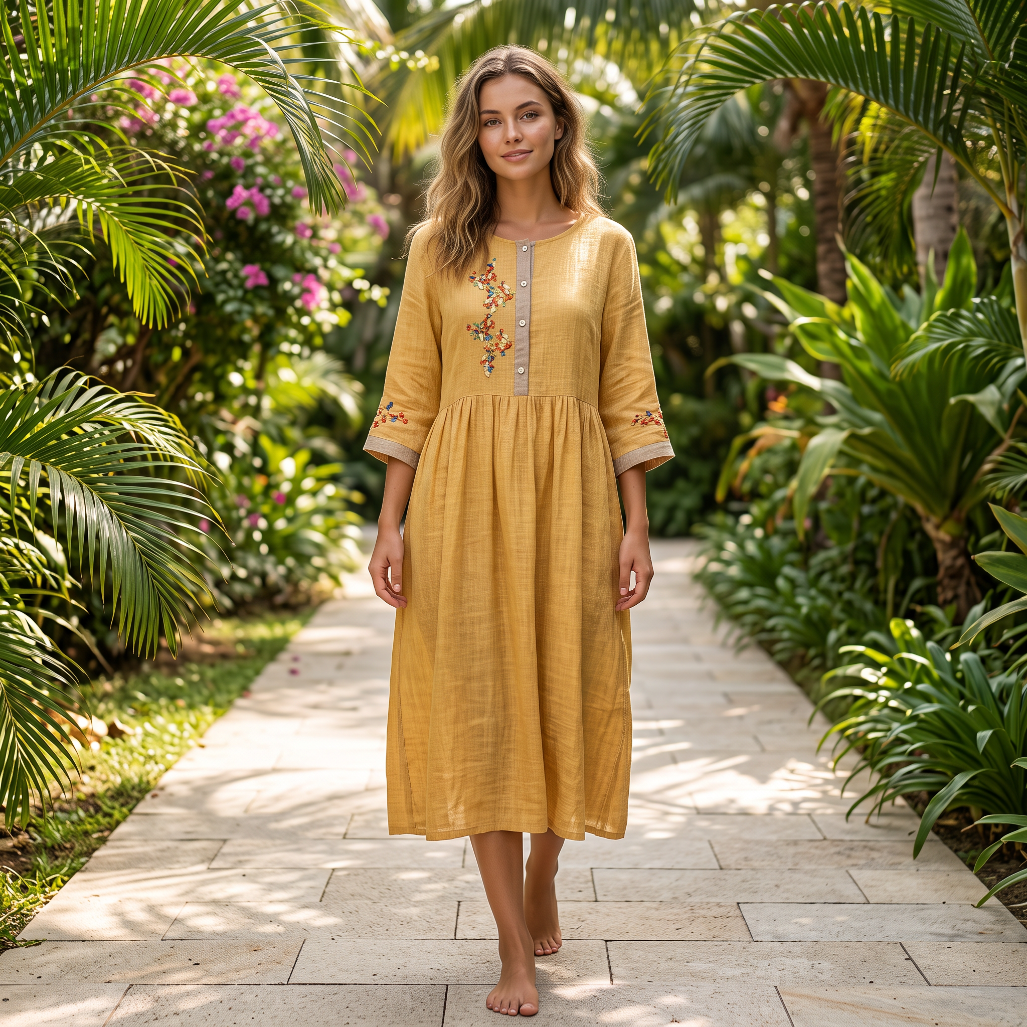 Laura - Bequemes Boho-Kleid mit Verzierungen