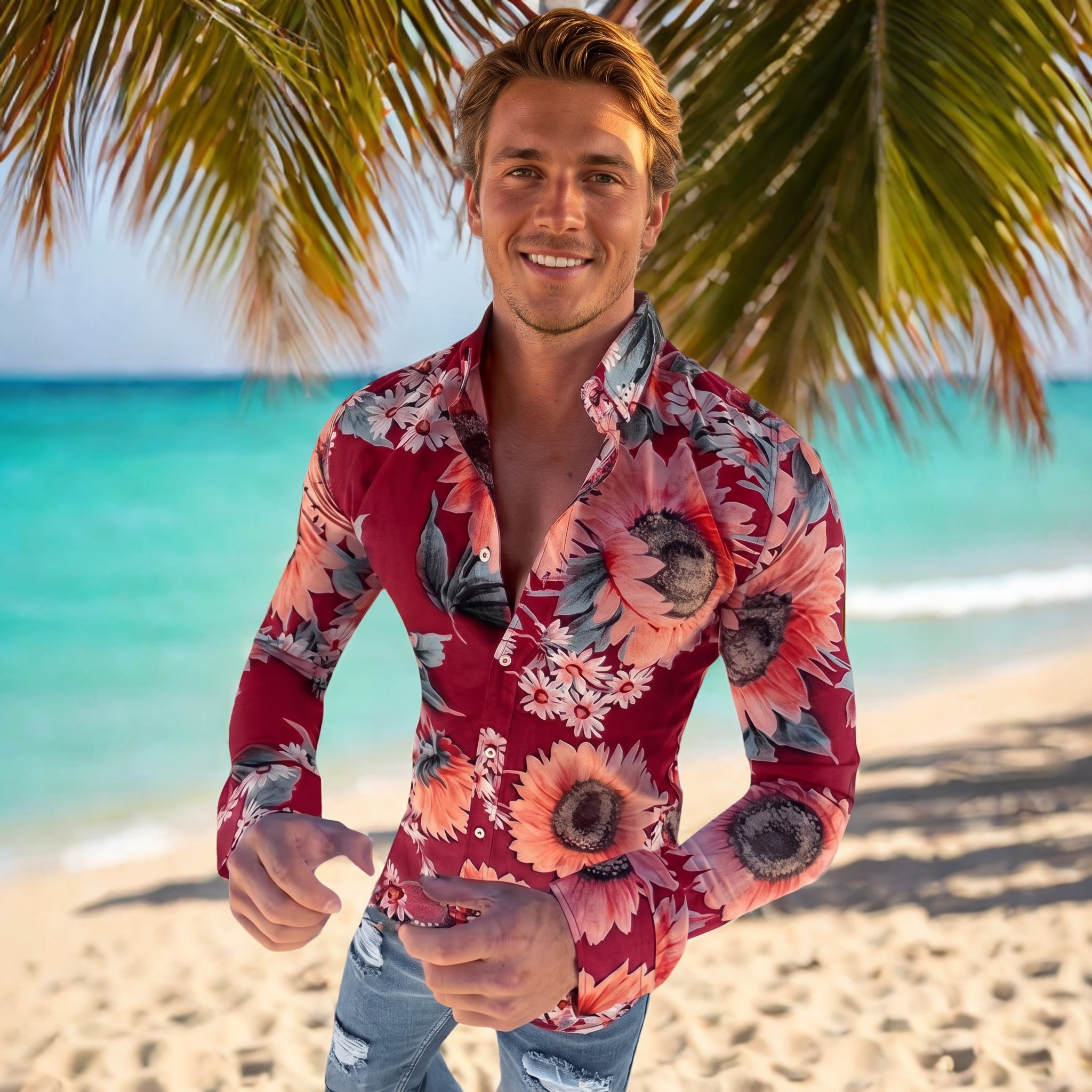 Denzel - Langarmhemd mit Blumendesign