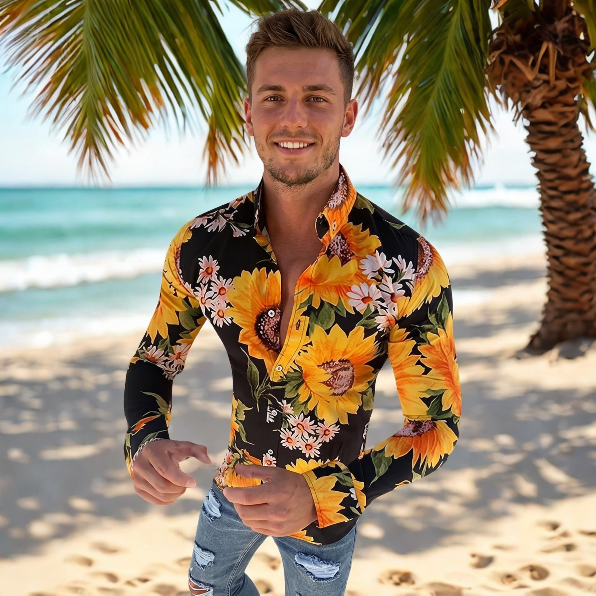 Denzel - Langarmhemd mit Blumendesign
