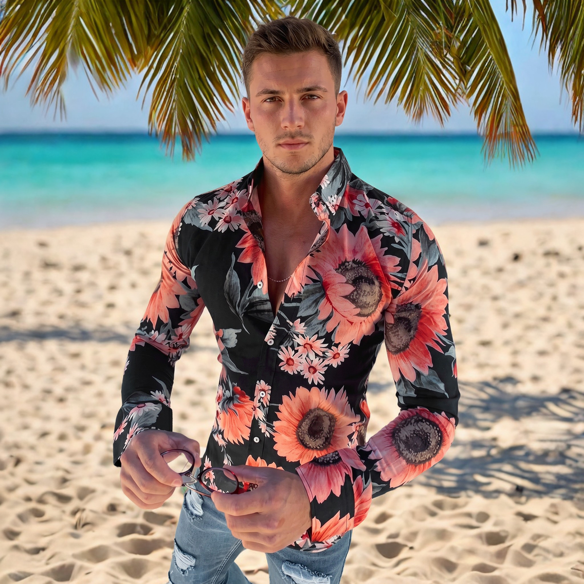 Denzel - Langarmhemd mit Blumendesign