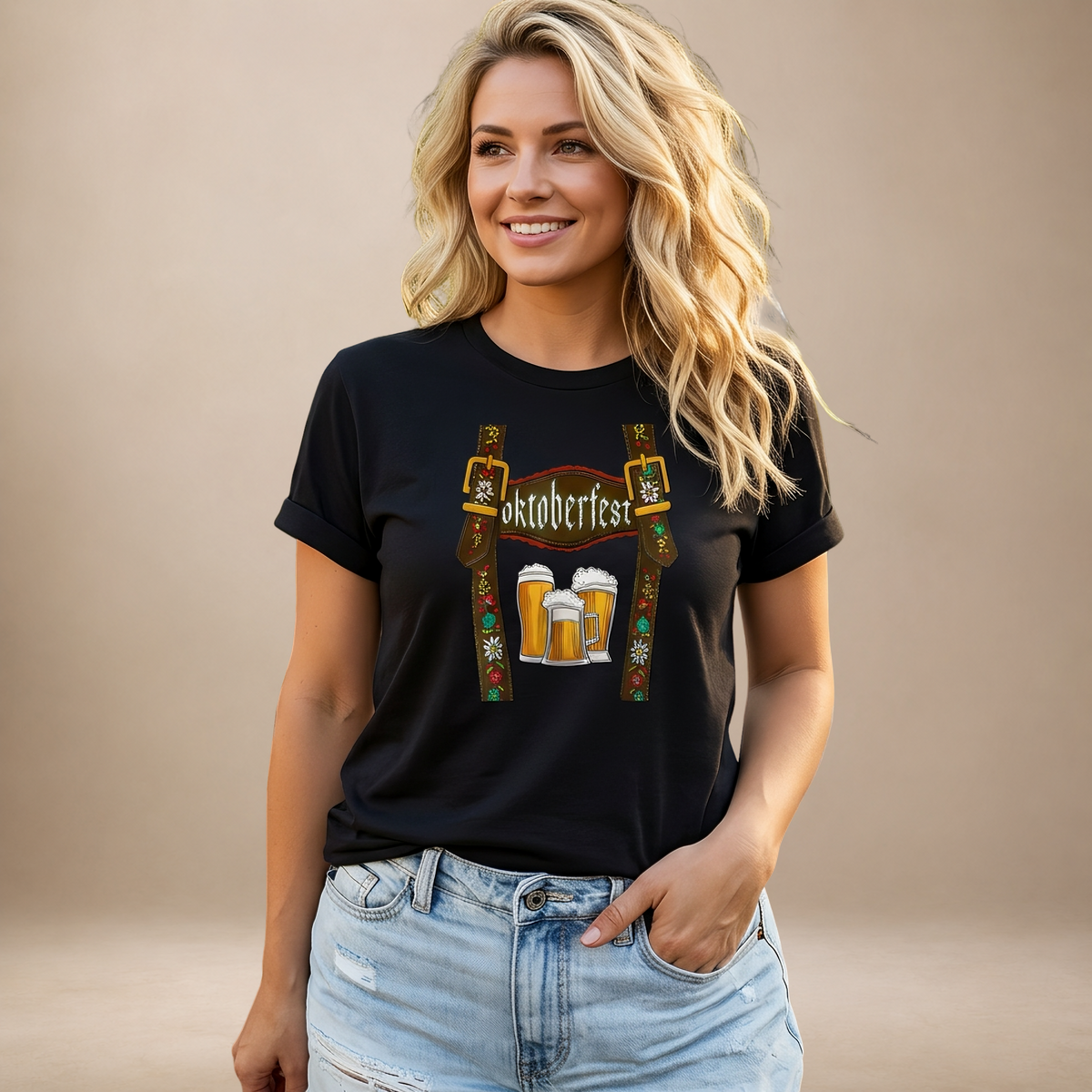 Olivia - Komfortables Oktoberfest-T-Shirt mit Aufdruck