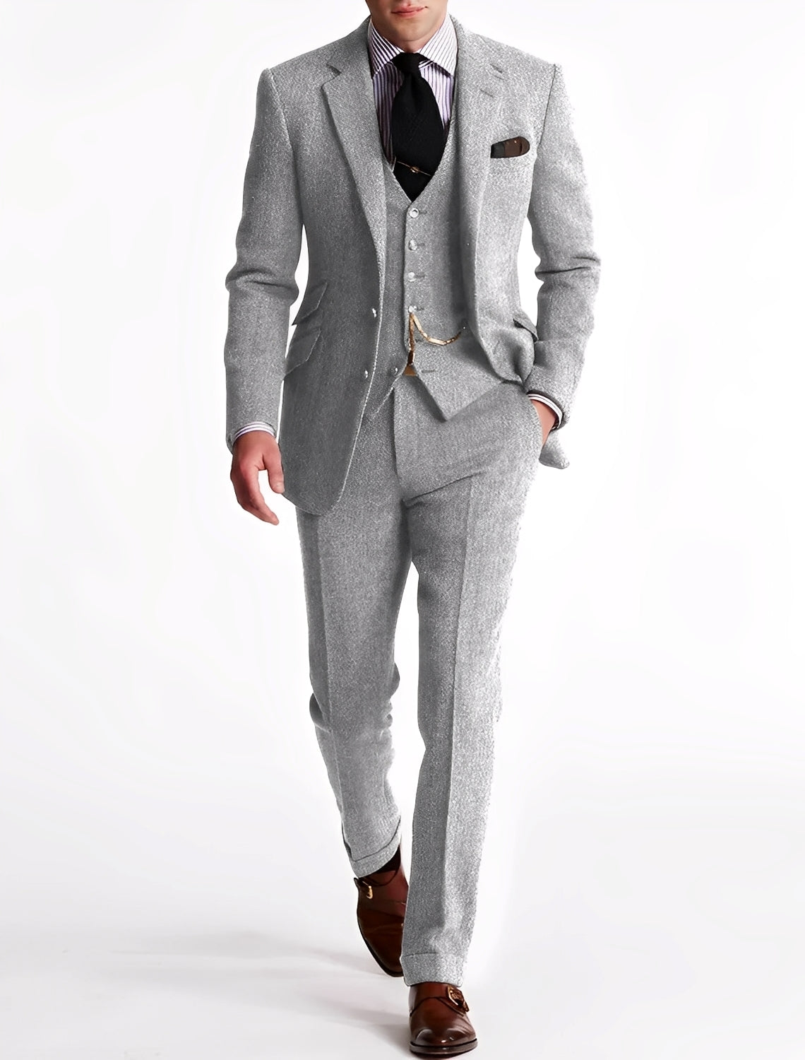 Desmond – Eleganter dreiteiliger Herrenanzug aus Tweed
