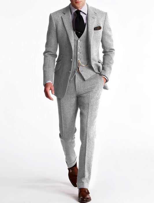 Desmond – Eleganter dreiteiliger Herrenanzug aus Tweed