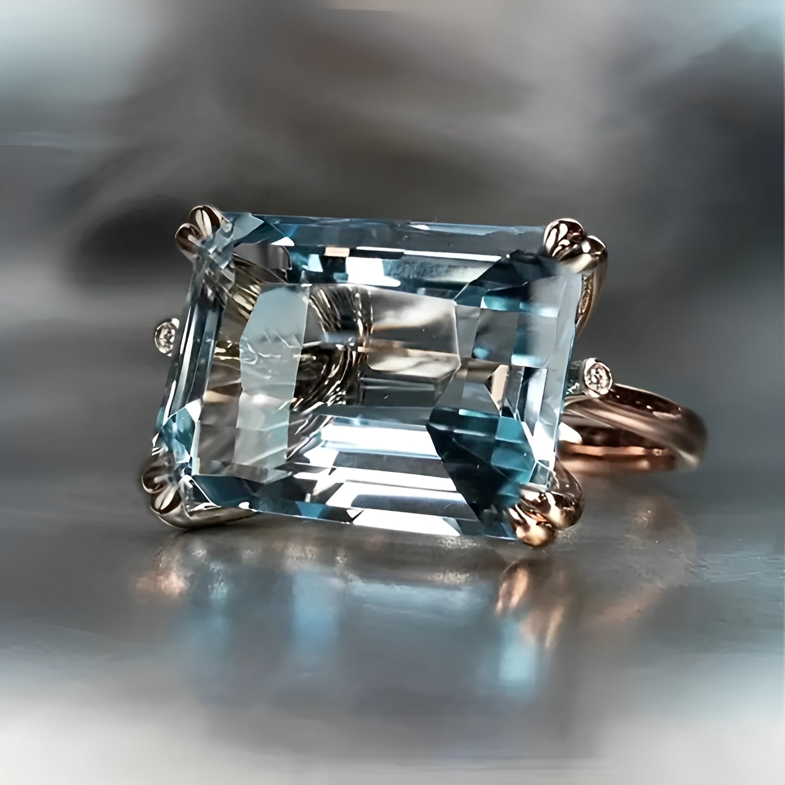Yvaine – Vintage Ring mit blauer Zirkonia