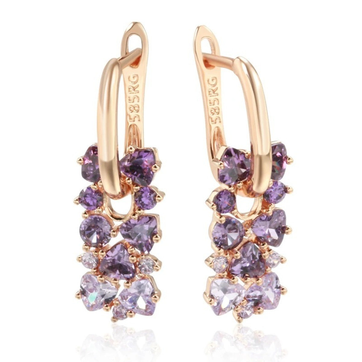 Joshi – Stylische lila Ohrringe